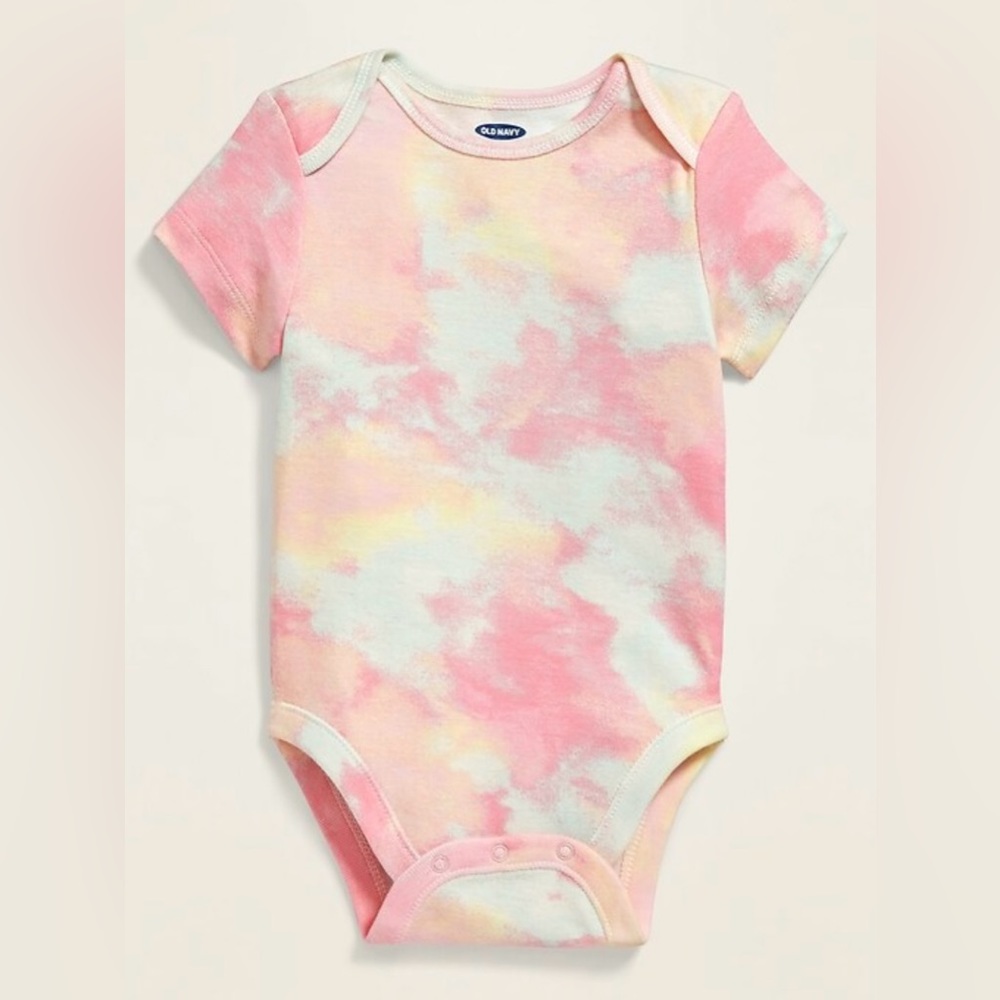 OLD NAVY Baby Girl Pink Tye Dye Onesie